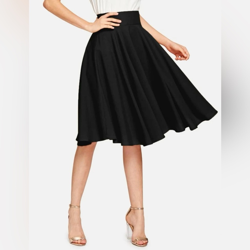 SHEIN high waist black circle skirt